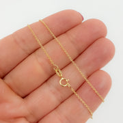 025R01LGJ08018K. 18K Solid Gold Cable Chain with Extender
